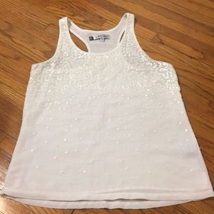 White racerback with sequined detailing